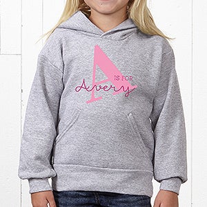 Personalized Alphabet Fun Kids Apparel - Youth Hooded Sweatshirt - Youth Medium (8/10) - Black