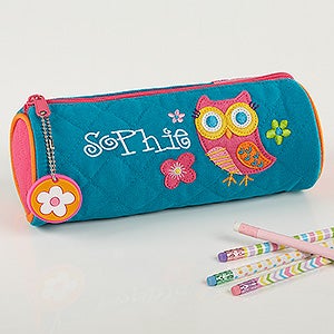 Lovable Owl Embroidered Pencil Case by Stephen Joseph