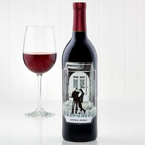 Our Wedding Personalized Photo Wine Bottle Labels