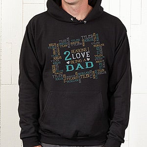 Personalized Black Hooded Sweatshirt - Reasons Why - Adult Small - Black