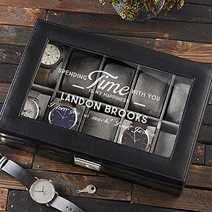 Leather 10 Slot Watch Box - Timeless Message