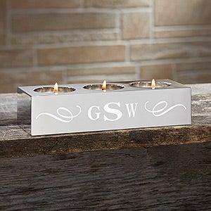 You Name It Personalized 3 Tea Light Candle Holder- Monogram