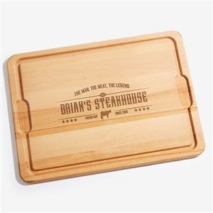 The Man, The Meat, The Legend Personalized Extra Large Wood Cutting Board- 15x21 - #15665-XL