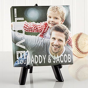 Loving Him Personalized Tabletop Canvas Print- 5 1/2 x 5 1/2