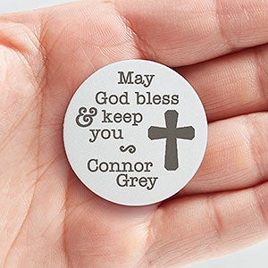 Personalized Cross Pocket Token - Blessing
