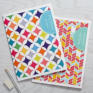 Geometric Subject Personalized Folders - Set of 2