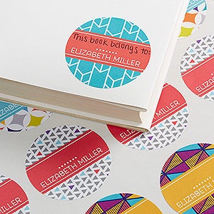 Geometric Personalized Book Stickers