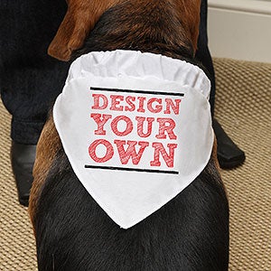 Design Your Own Personalized Dog Bandana - White