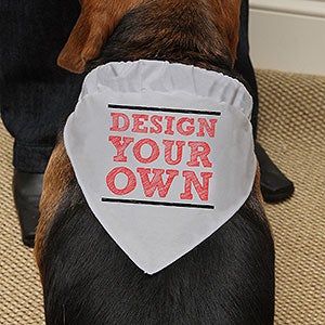 Design Your Own Personalized Dog Bandana - Grey