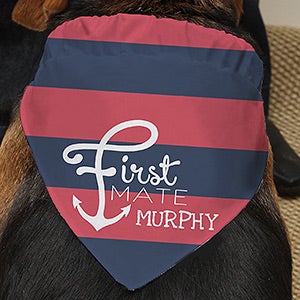 Personalized Nautical  Dog Bandana - First Mate