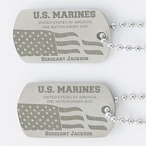 Military Engraved Dog Tag Set Of Two