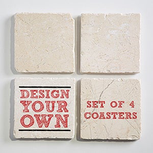 Design Your Own Personalized Tumbled Stone Coaster Set