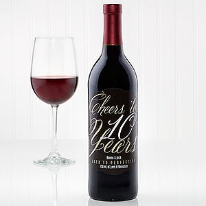 Cheers To...Anniversary Personalized Wine Bottle Label