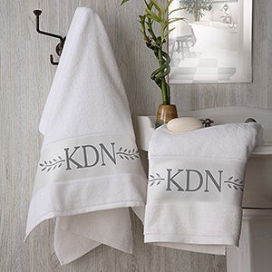 Meadow Monogram Personalized Bath Towel - Set of Two