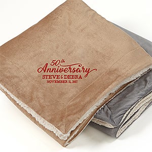 Everlasting Love Embroidered 50x60 Sherpa Blanket