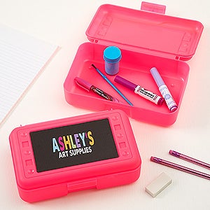 All Mine! Personalized Pink Pencil Box