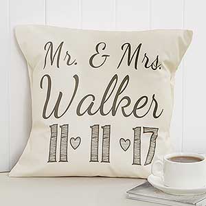 Our Wedding Date Personalized 14 Throw Pillow