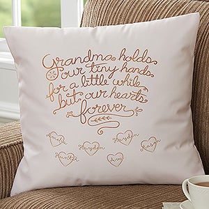Grandchildren Fill Our Hearts Personalized 18 Throw Pillow