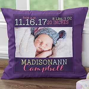 Darling Baby Girl Personalized 18 Keepsake Pillow