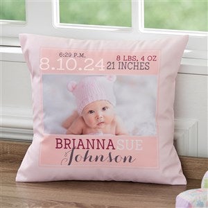 Personalized Darling Baby Girl 14 Throw Pillow