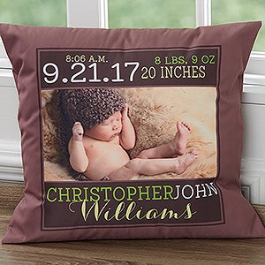 Darling Baby Boy Personalized 18 Throw Pillow