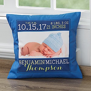 Darling Baby Boy Personalized 14 Throw Pillow