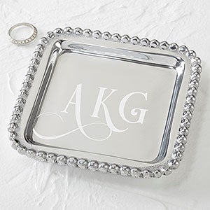 Personalized Mariposa String Of Pearls Jewelry Monogram Tray