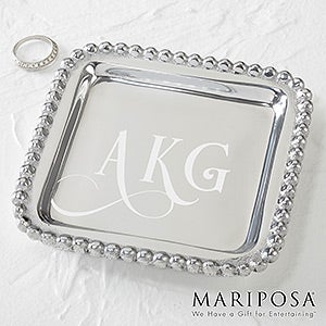 Mariposa® String of Pearls Personalized Jewelry Monogram Tray