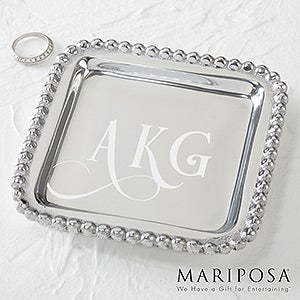 Mariposa® String of Pearls Personalized Jewelry Monogram Tray