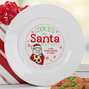 Cookies For Santa Personalized Plate