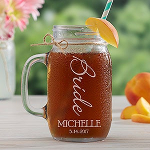 Bridal Brigade Personalized Glass Mason Jar