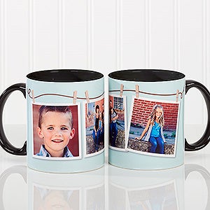 3 Photo Collage Personalized Coffee Mug 11oz. - Black