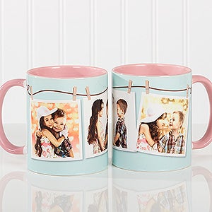 3 Photo Collage Personalized Coffee Mug 11oz.- Pink