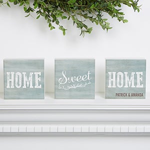 Home Sweet Home Personalized Shelf Blocks- Set of 3