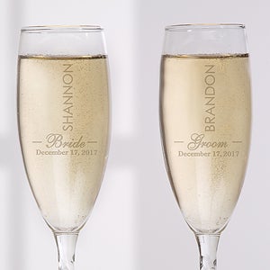 The Wedding Couple Personalized Champagne Flute Set
