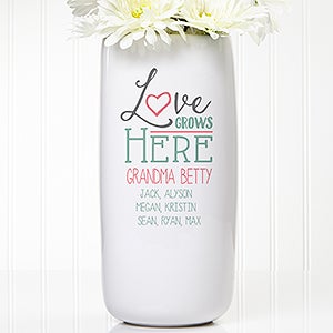 Love Grows Here Personalized Ceramic Vase