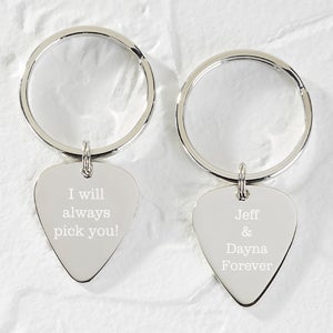 I Pick You Personalized Guitar Pick Keychain