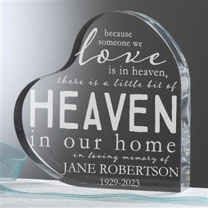 Engraved  Memorial Keepsake Gift - Heaven In Our Home Heart - 16026