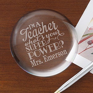 Teacher Quotes Personalized Crystal Paperweight