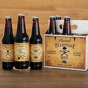 Vintage Halloween Personalized Beer Bottle Labels- Set of 6