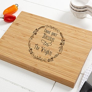 Count Your Blessings Personalized Bamboo Cutting Board- 10x14