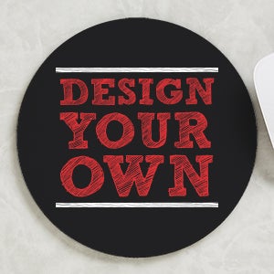 Design Your Own Personalized Round Mouse Pad- Black