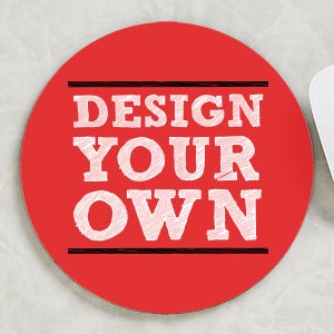 Design Your Own Personalized Round Mouse Pad - Red
