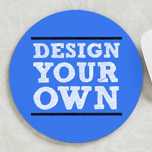 Design Your Own Personalized Round Mouse Pad - Blue