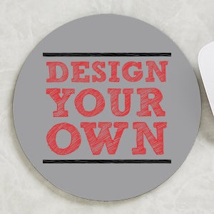 Design Your Own Personalized Round Mouse Pad- Grey