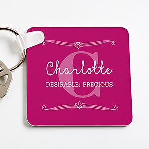 Personalized Name Meaning Keyring for Her