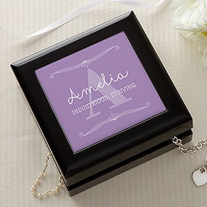 Personalized Girls Jewelry Box - My Name Means