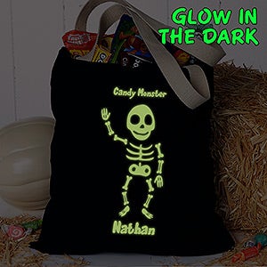 Glow-In-The-Dark Skeleton Personalized Treat Bag