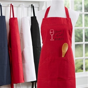 Dinner Is Poured Embroidered Cherry Apron