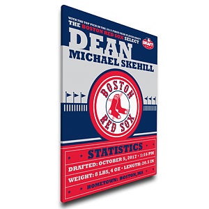 MLB Baby Birth Announcement Personalized Canvas - 15x20